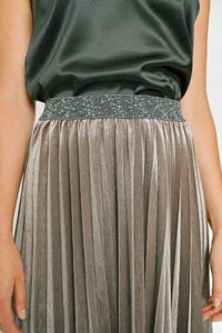 Mystree Pleated Velvet Skirt