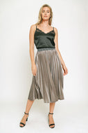 MYSTREE - Pleated Velvet Skirt