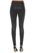 Load image into Gallery viewer, AG Black Farrah Ankle Leatherette High Rise Skinny
