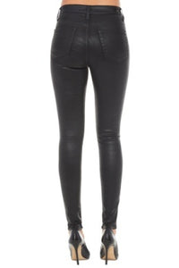 AG - Black Farrah Ankle Leatherette High Rise Skinny