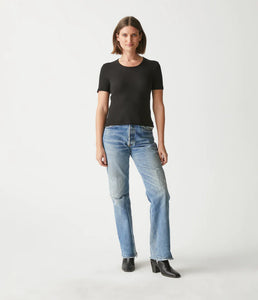 Michael Stars Ari Crop Tee Shine - Black