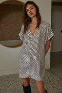 BY TOGETHER - Sequin Shirt Dress
