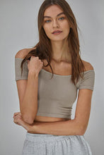 Load image into Gallery viewer, BY TOGETHER - Seamless Ribbed Short Sleeve Crop Top
