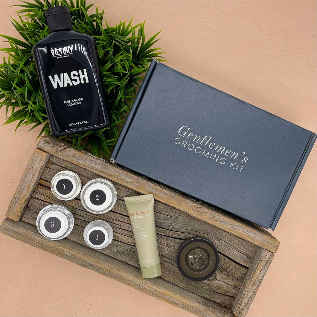 Gentlemen's Grooming Kit by The Beauty Cloud - Men's At-Home Facial Self-Care Kit with Facial Cleanser, Facial Moisturizer, Beard Grooming
