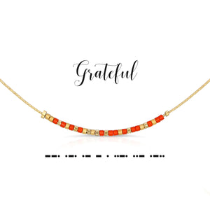 DOT & DASH Morse Code Necklace "Grateful"
