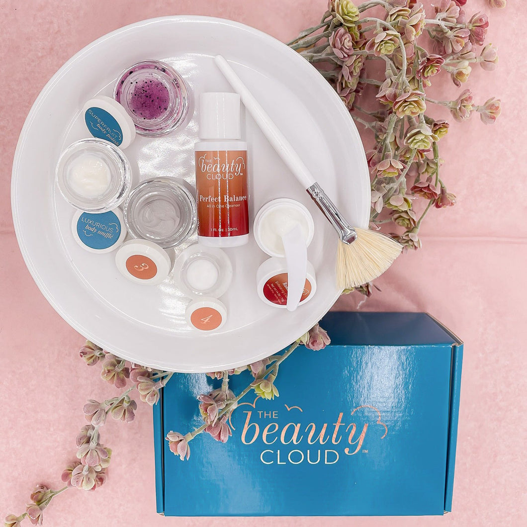 Instant Pick-Me-Up Beauty Box by The Beauty Cloud - Exfoliating and Moisturizing Facial, At-Home Facial Kit