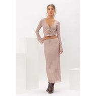 PRETTY GARBAGE - Scallop Trim Mesh Long Skirt