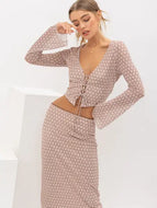 PRETTY GARBAGE - Asymmetrical Hem Mesh Lace Up Top