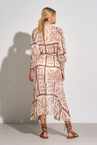 ELAN Brown Cabos Print Kimono Robe