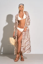 Load image into Gallery viewer, ELAN Brown Cabos Print Kimono Robe
