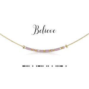 DOT & DASH Morse Code Necklace "Believe"