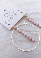 CECELIA Jade Gemstone Drop Hoop Earrings