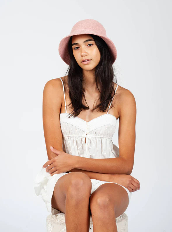 Lucca Terry Cloth Retro Shape Bucket Hat