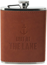 Load image into Gallery viewer, PAVILION MAN OUT - Out at the Lake Leather Flask
