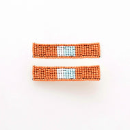 INK & ALLOY - Coral + Light Blue Beaded Hair Clip Set