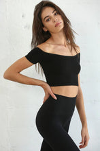 Load image into Gallery viewer, BY TOGETHER - Seamless Ribbed Short Sleeve Crop Top
