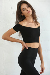 BY TOGETHER - Seamless Ribbed Short Sleeve Crop Top