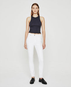 AG - Mari White High-Rise Slim Straight