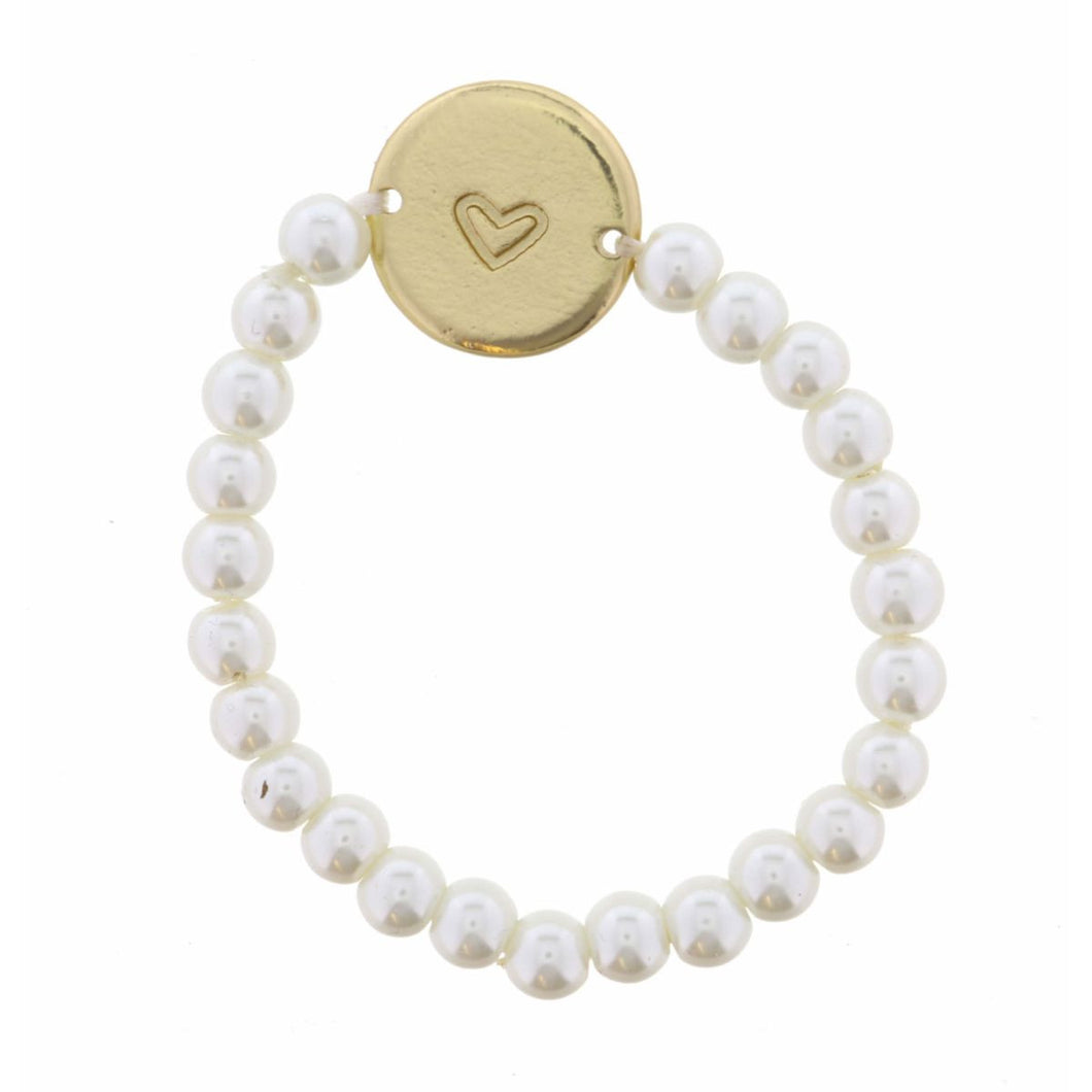 Pearl Heart Pendant Bracelet